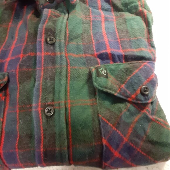 Codet (XL) Men's Green & Red Long Sleeve Flannel Shirt w/2 Pockets. - Picture 3 of 4
